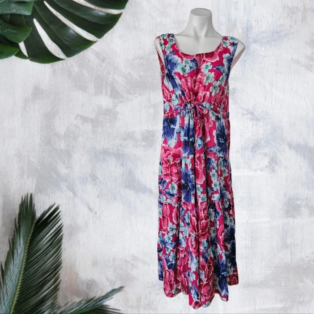 Metropolitan Floral Sleeveless Maxi Dress Size Large